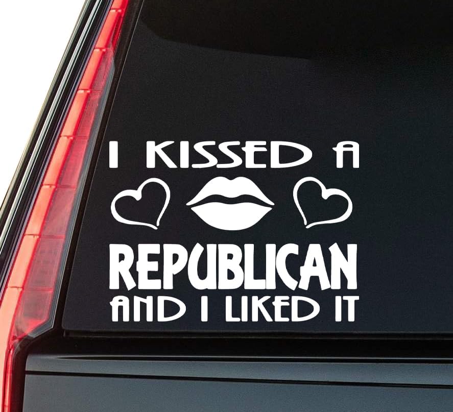 Republican Window Vinyl Decal Sticker 6" (White), Waterproof Vinyl Decals for Many Purpose Like Cars, Trucks, Laptops, Phones, Windows and More