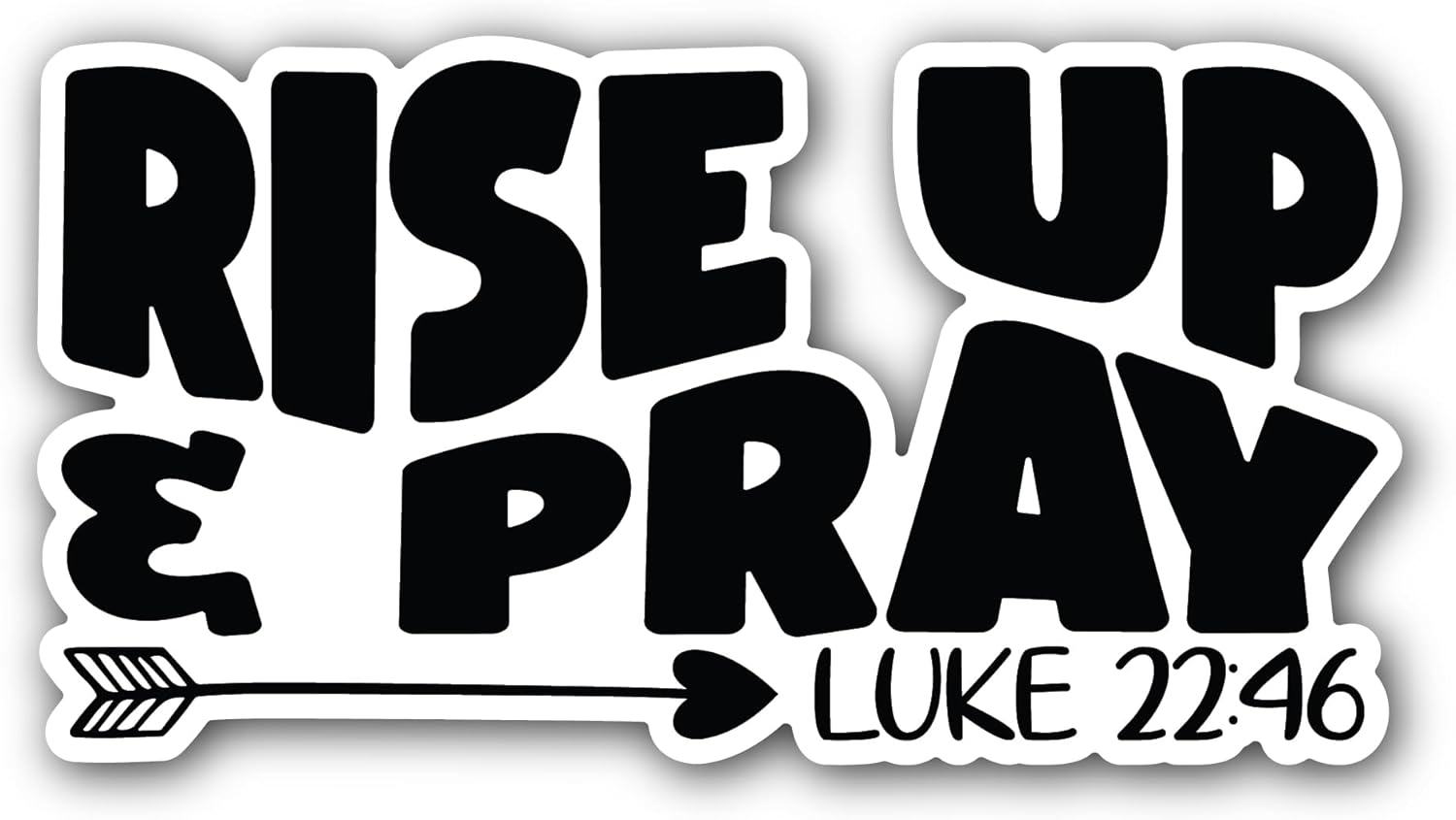 2 (Pieces) 3" and 5" Rise up & Pray Luke Text Sticker, Waterproof Vinyl Decals for Many Purpose Like Cars, Trucks, Laptops, Phones, Windows and More