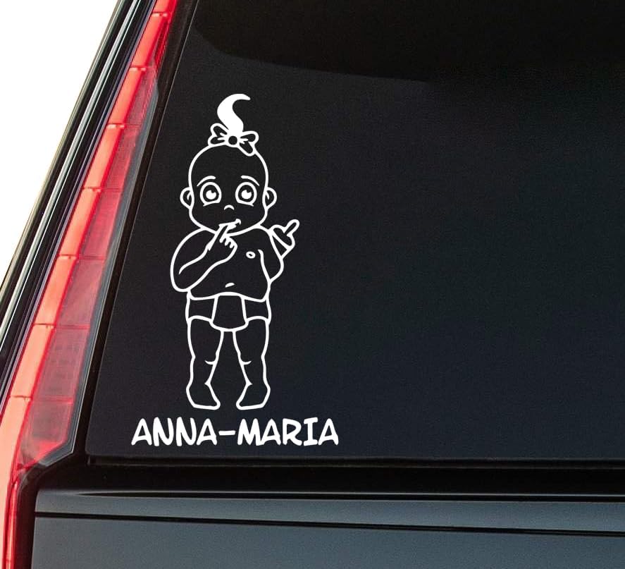 Anna Maria Window Vinyl Decal Sticker 6" (White), Waterproof Vinyl Decals for Many Purpose Like Cars, Trucks, Laptops, Phones, Windows and More