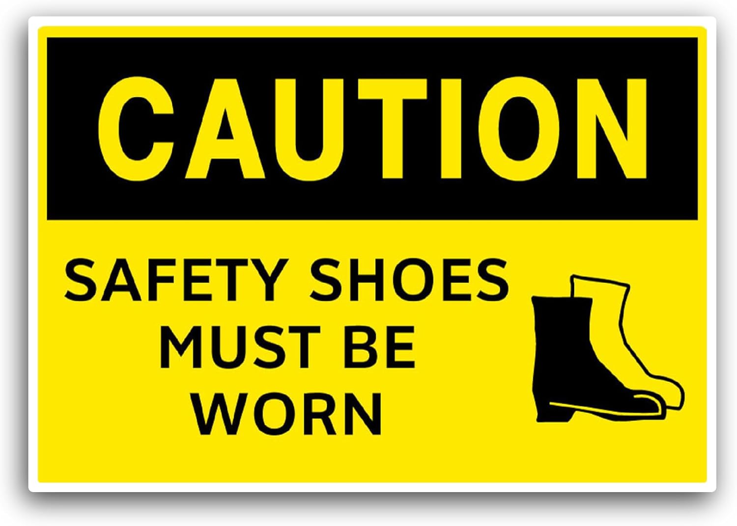 2 (Pieces) 3" and 5" Safety Shoes Sticker, Waterproof Vinyl Decals for Many Purpose Like Cars, Trucks, Laptops, Phones, Windows and More