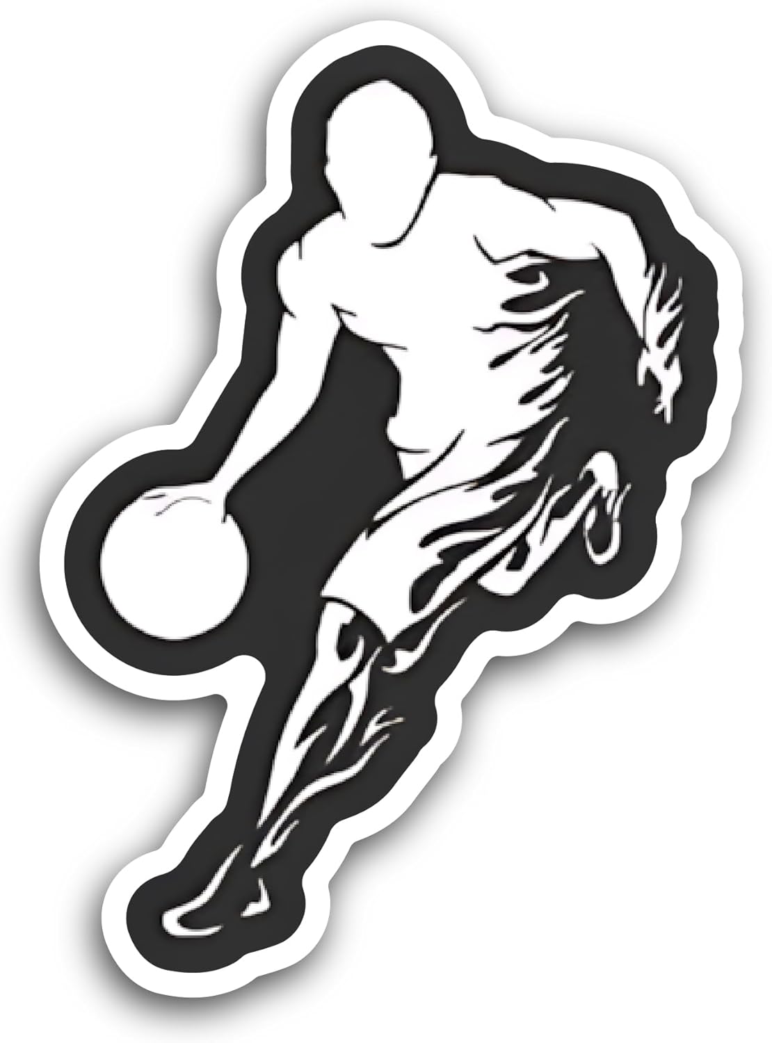 2 (Pieces) 3" and 5" Basketball Player Sticker, Waterproof Vinyl Decals for Many Purpose Like Cars, Trucks, Laptops, Phones, Windows and More