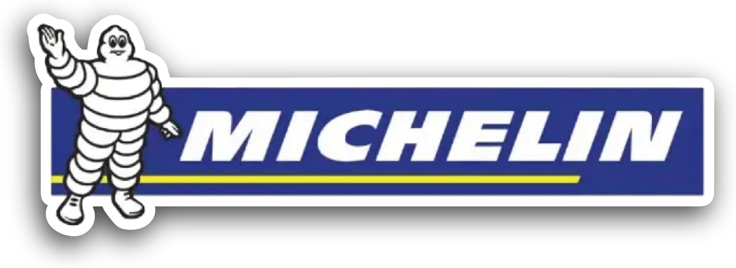 2 (Pieces) 3" and 5" Michelin Text Sticker, Waterproof Vinyl Decals for Many Purpose Like Cars, Trucks, Laptops, Phones, Windows and More