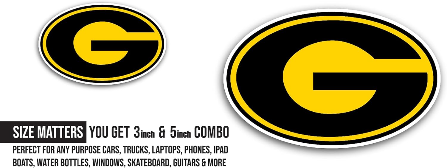 2 (Pieces) 3" and 5" Grambling St@te University Sticker, Waterproof Vinyl Decals for Many Purpose Like Cars, Trucks, Laptops, Phones, Windows and More