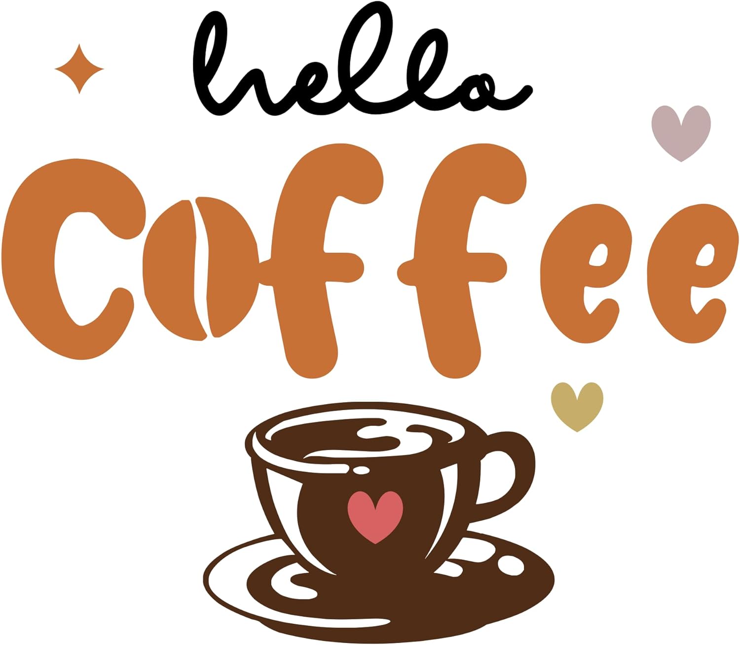 Inspirational Quote "Hello Coffee" Motivational Sticker Vinyl Decal Motivation Stickers- 5" Vinyl Sticker Waterproof