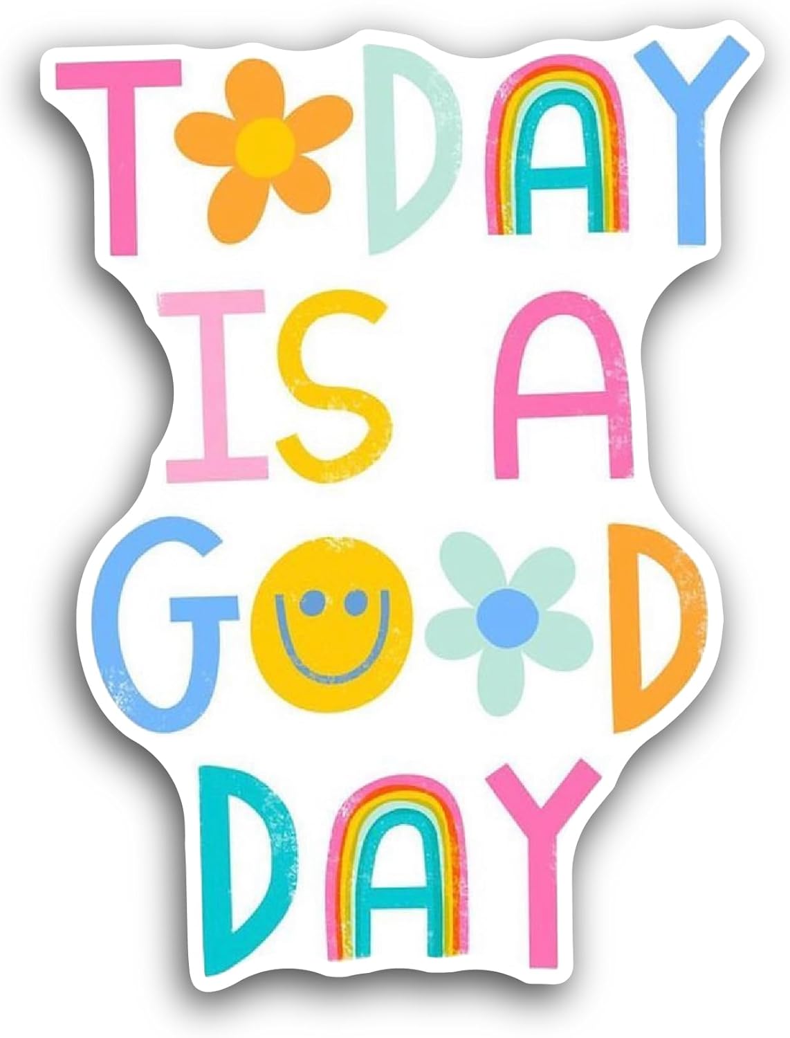 2 (Pieces) 3" and 5" Today is A Good Day Sticker, Waterproof Vinyl Decals for Many Purpose Like Cars, Trucks, Laptops, Phones, Windows and More