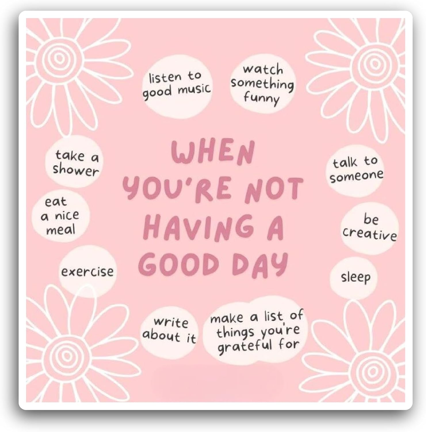 2 (Pieces) 3" and 5" When You are Not Having A Good Day Text Sticker, Waterproof Vinyl Decals for Many Purpose Like Cars, Trucks, Laptops, Phones, Windows and More