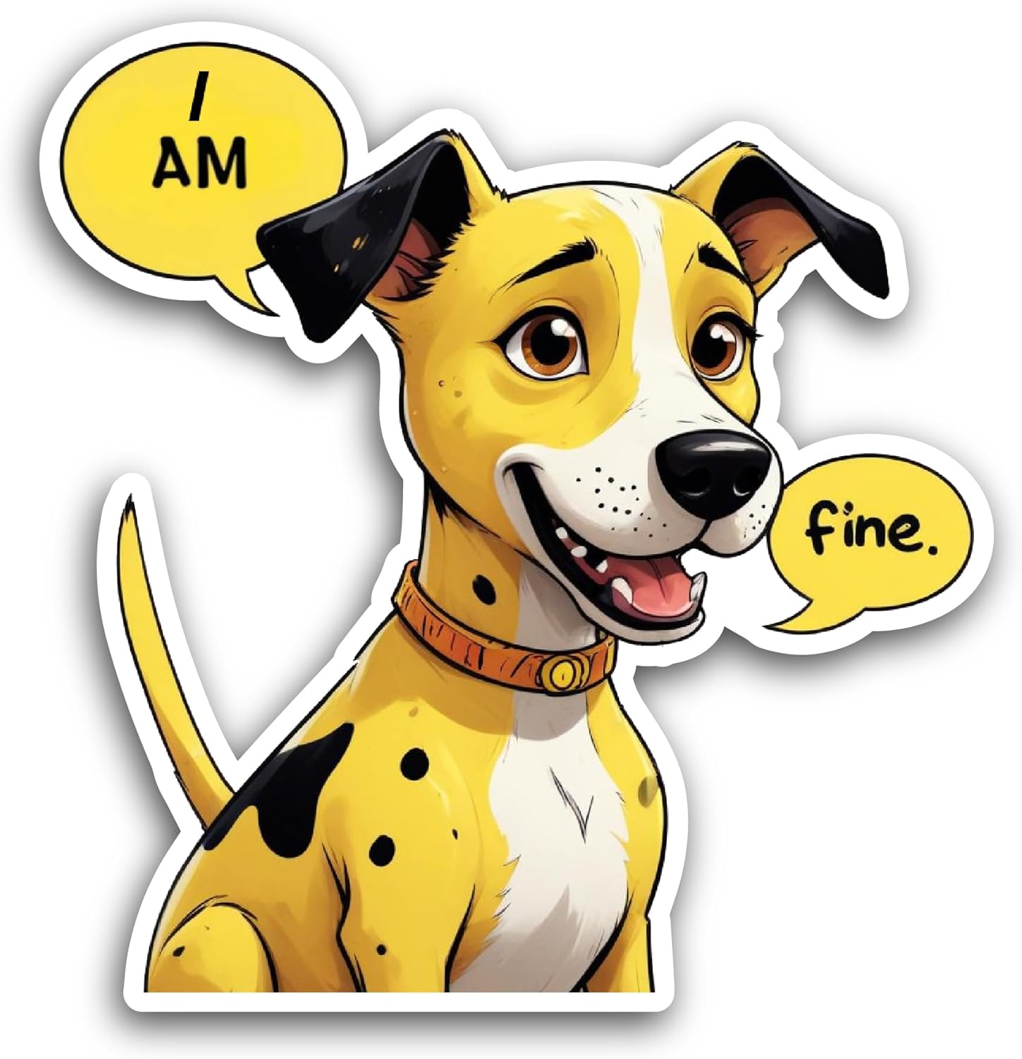 2 (Pieces) 3" and 5" Cute Little Dog Sticker, Waterproof Vinyl Decals for Many Purpose Like Cars, Trucks, Laptops, Phones, Windows and More