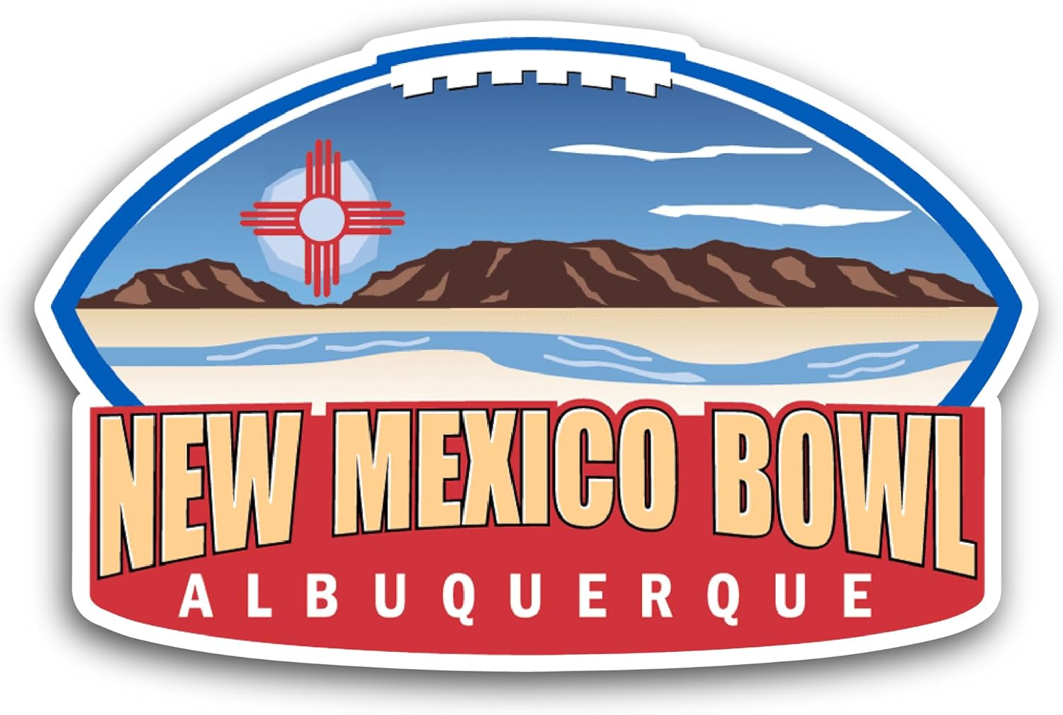2 (Pieces) 3" and 5" New Mexico B0wl Sticker, Waterproof Vinyl Decals for Many Purpose Like Cars, Trucks, Laptops, Phones, Windows and More