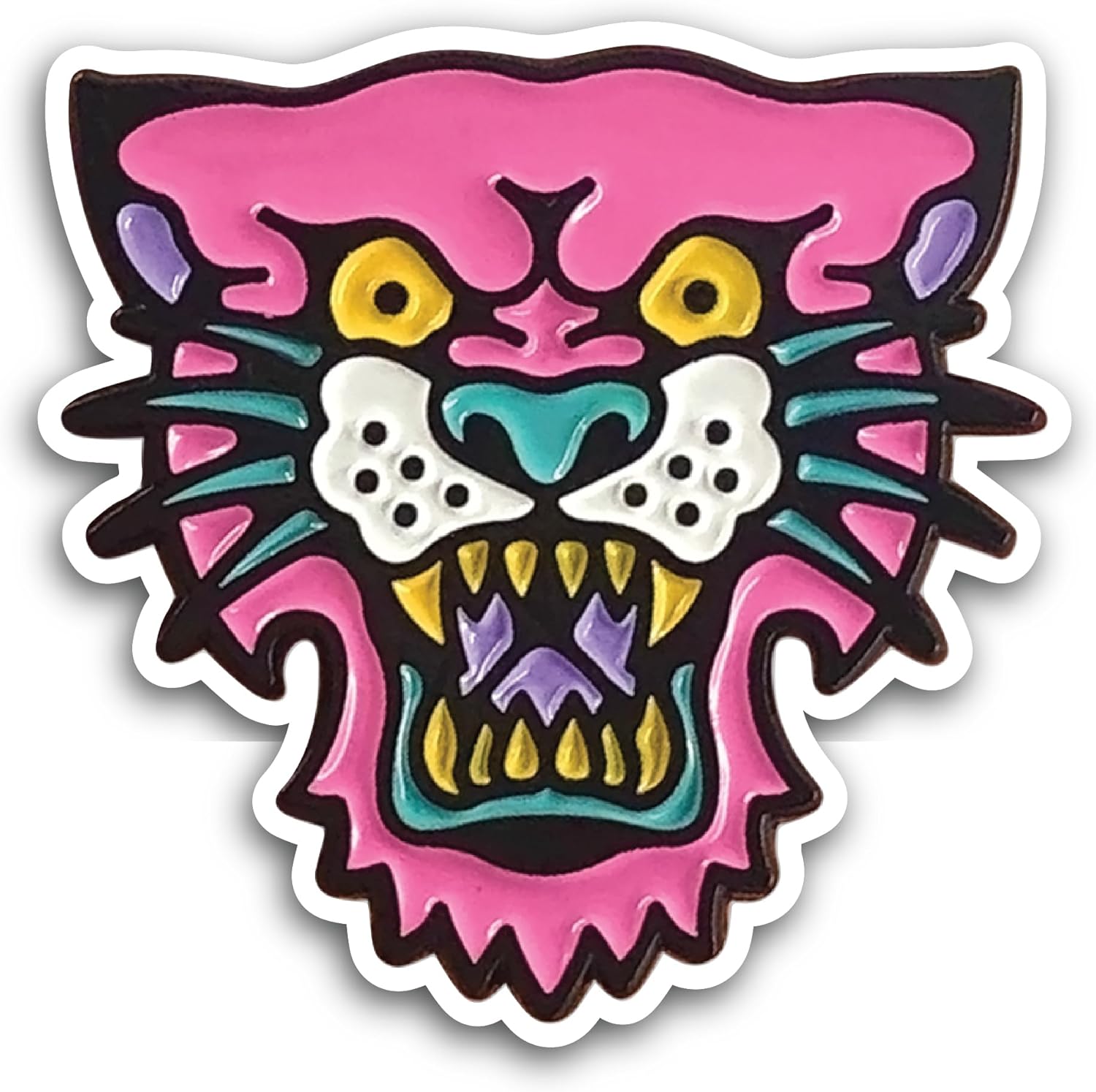 2 (Pieces) 3" and 5" Panther Face Sticker, Waterproof Vinyl Decals for Many Purpose Like Cars, Trucks, Laptops, Phones, Windows and More