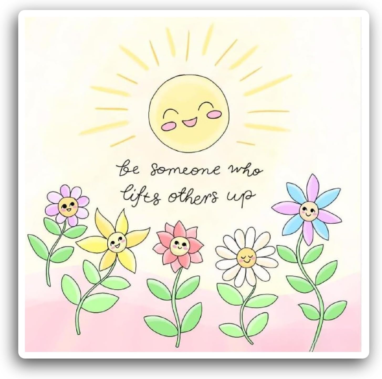 2 (Pieces) 3" and 5" Be Someone Who Lifts Others Up Text Sticker, Waterproof Vinyl Decals for Many Purpose Like Cars, Trucks, Laptops, Phones, Windows and More