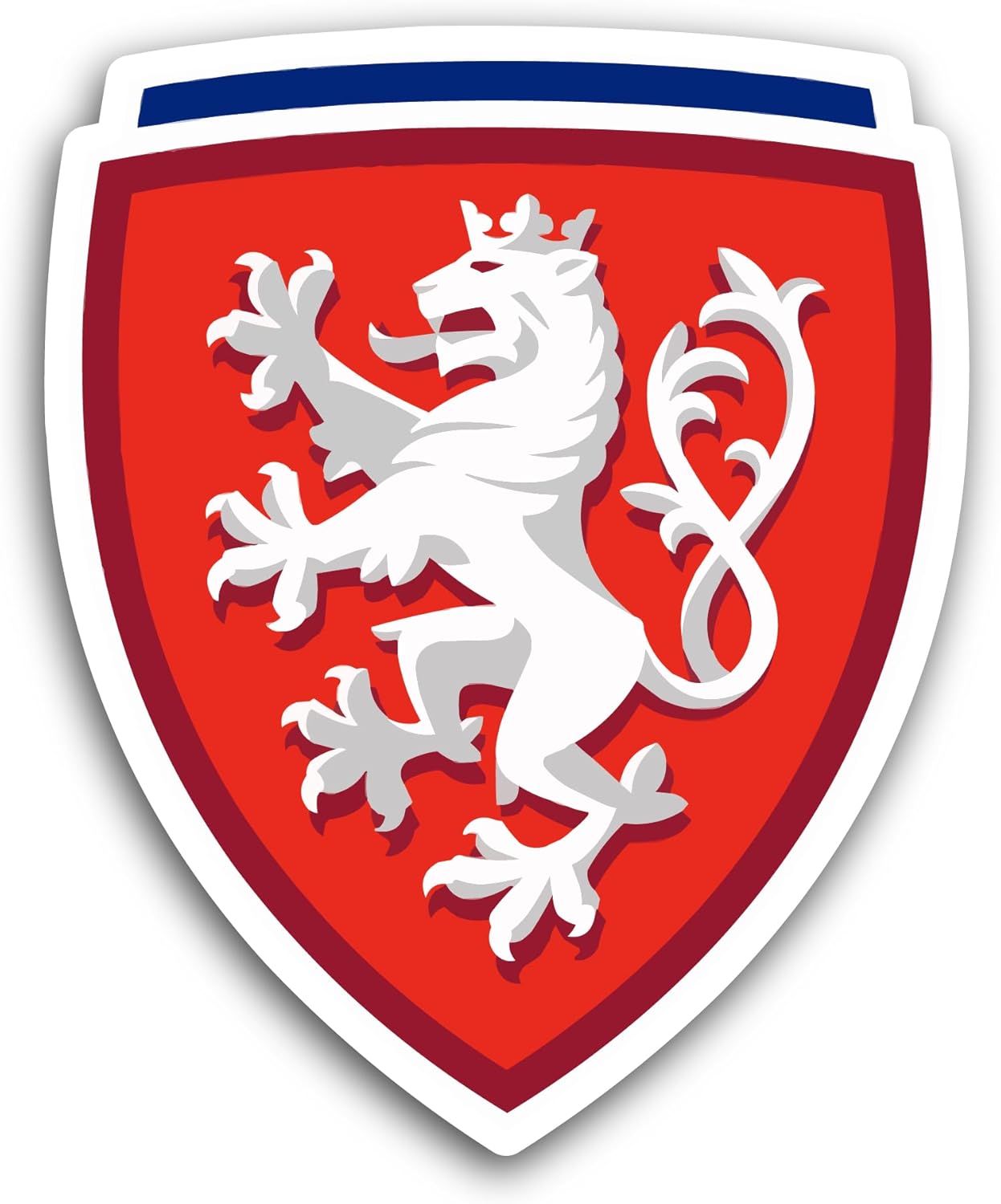 2 (Pieces) 3" and 5" Czech R3public National F00tball Sticker, Waterproof Vinyl Decals for Many Purpose Like Cars, Trucks, Laptops, Phones, Windows and More