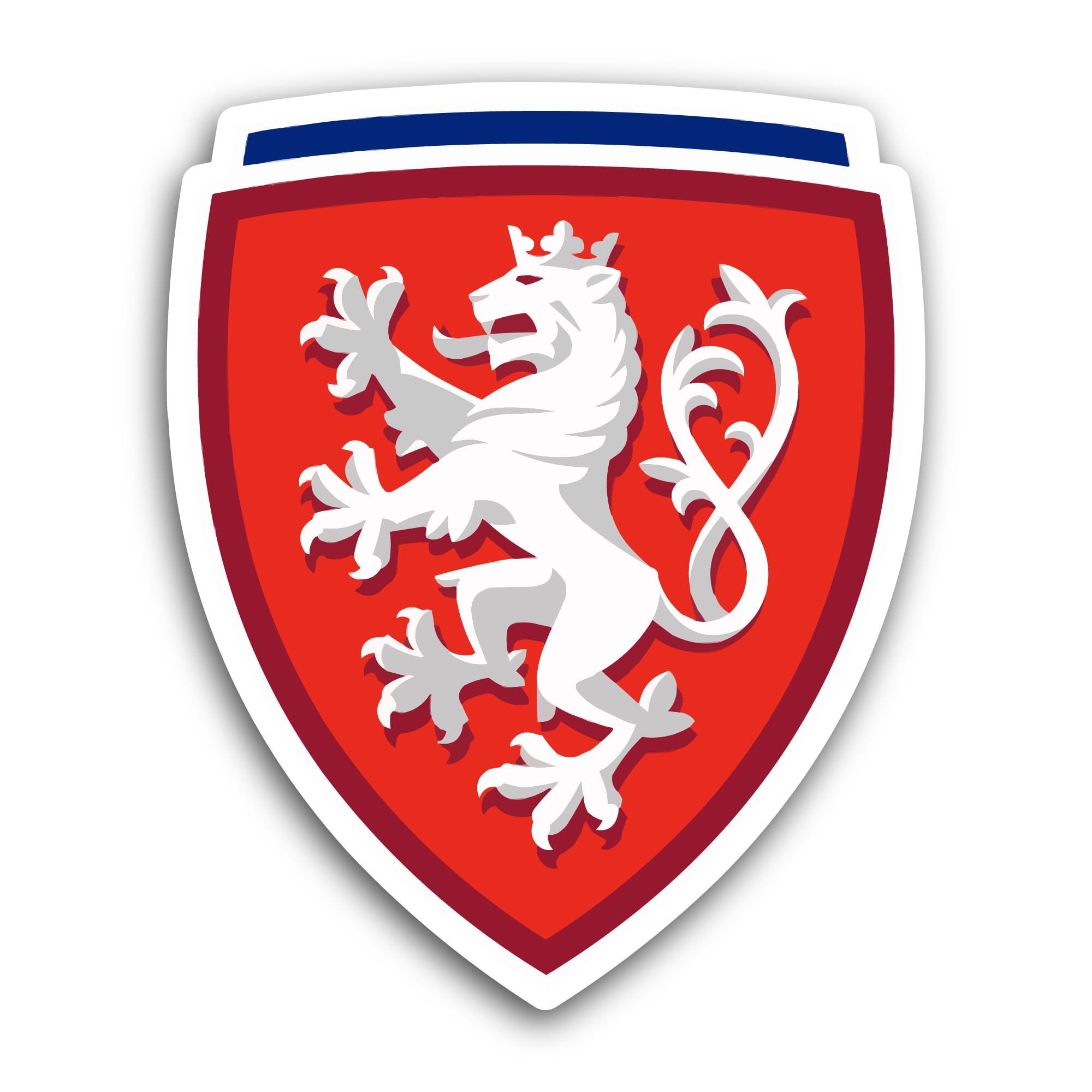 2 (Pieces) 3" and 5" Czech R3public National F00tball Sticker, Waterproof Vinyl Decals for Many Purp