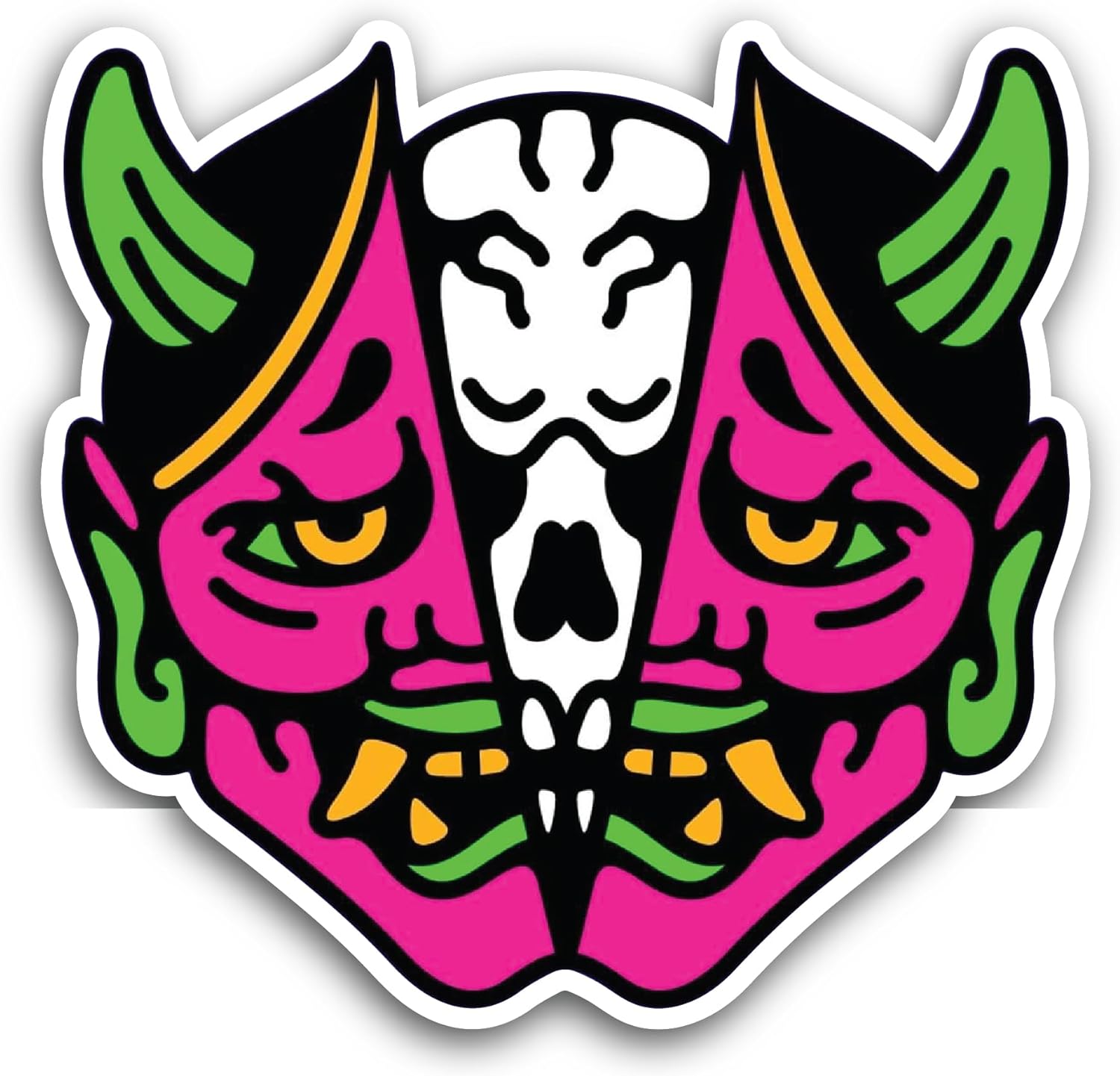 2 (Pieces) 3" and 5" Devil Head Sticker, Waterproof Vinyl Decals for Many Purpose Like Cars, Trucks, Laptops, Phones, Windows and More