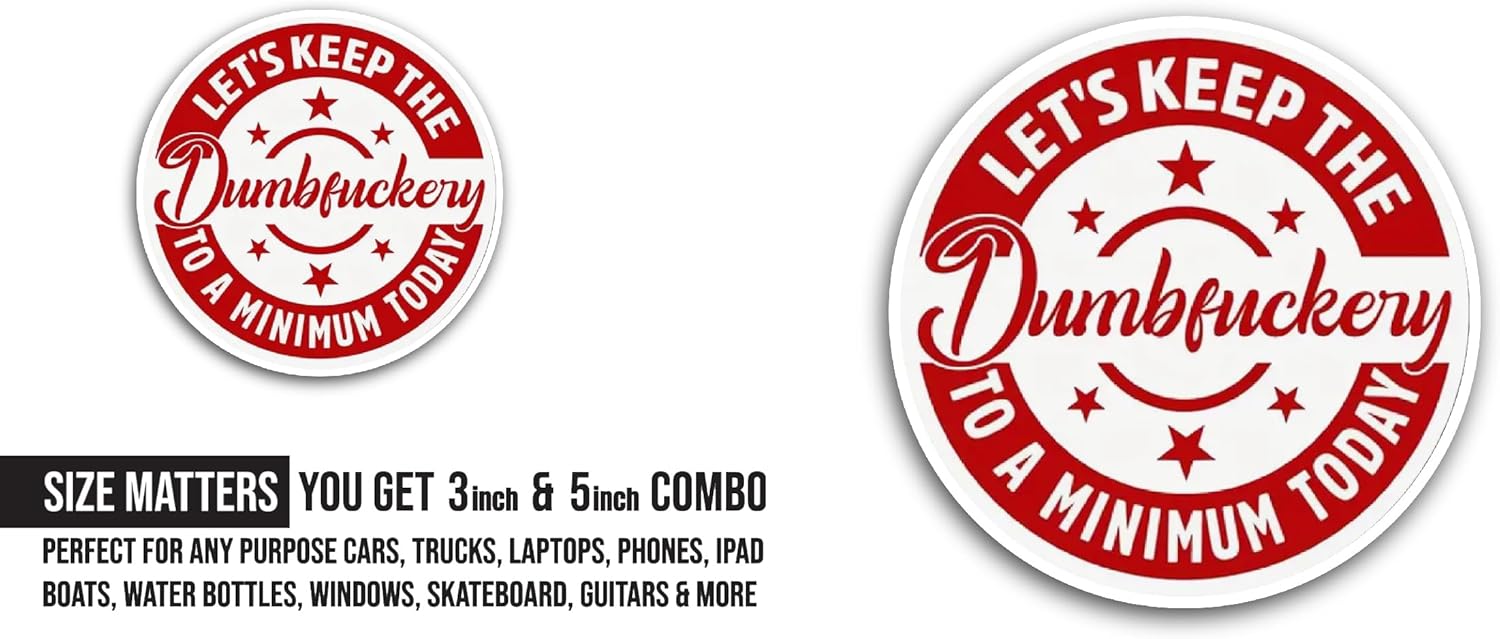 2 (Pieces) 3" and 5" Let's Keep The Sticker, Waterproof Vinyl Decals for Many Purpose Like Cars, Trucks, Laptops, Phones, Windows and More