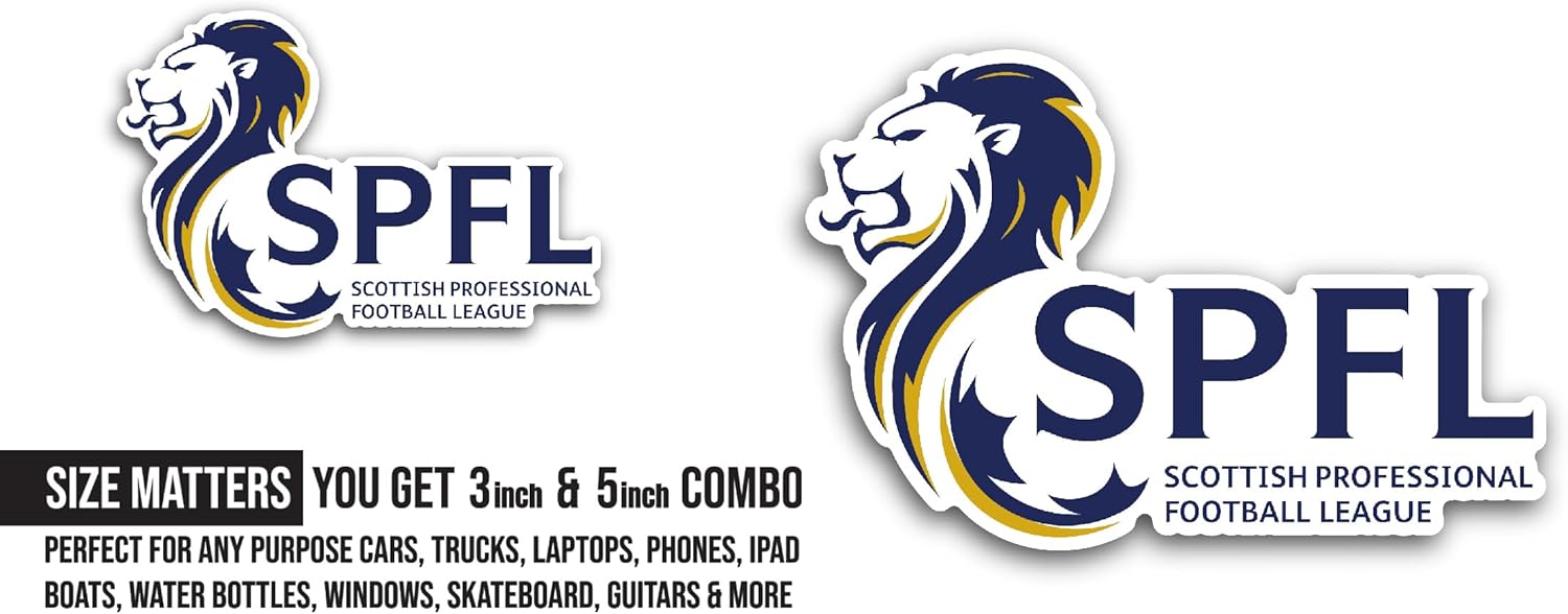 2 (Pieces) 3" and 5" Spfl Logo Sticker, Waterproof Vinyl Decals for Many Purpose Like Cars, Trucks, Laptops, Phones, Windows and More
