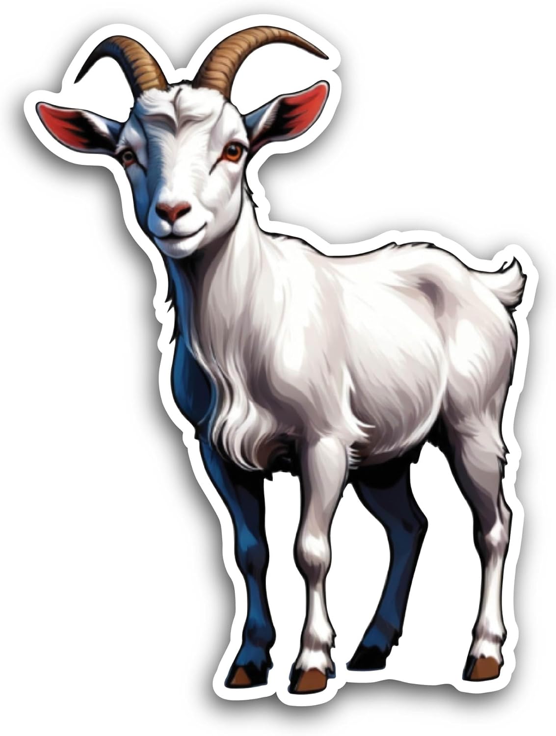 2 (Pieces) 3" and 5" Cute Goat Sticker, Waterproof Vinyl Decals for Many Purpose Like Cars, Trucks, Laptops, Phones, Windows and More