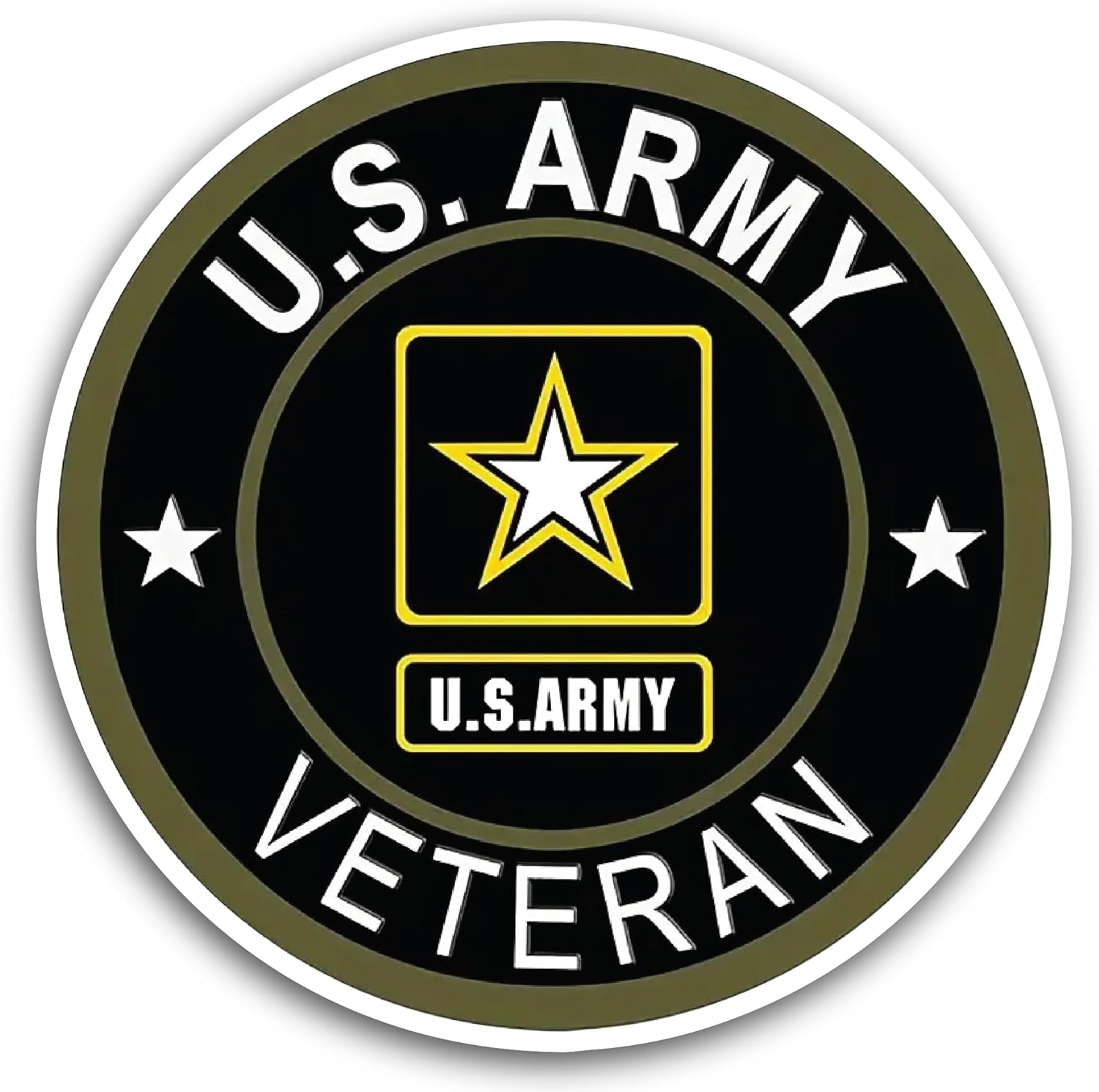 2 (Pieces) 3"" and 5"" US Army Veteran Message Decal Sticker, Waterproof Vinyl Decals for Many Purpose Like Cars, Trucks, Laptops, Phones, Windows and More, FBA-08