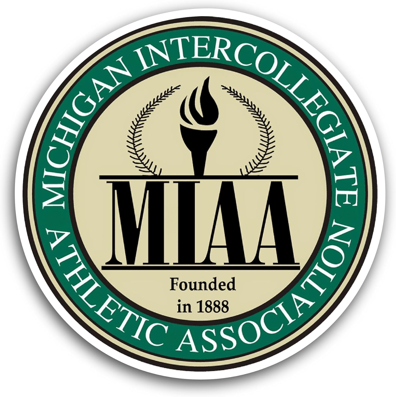 2 (Pieces) 3" and 5" Michigan Interc0llegiate Athletic Association Sticker, Waterproof Vinyl Decals for Many Purpose Like Cars, Trucks, Laptops, Phones, Windows and More