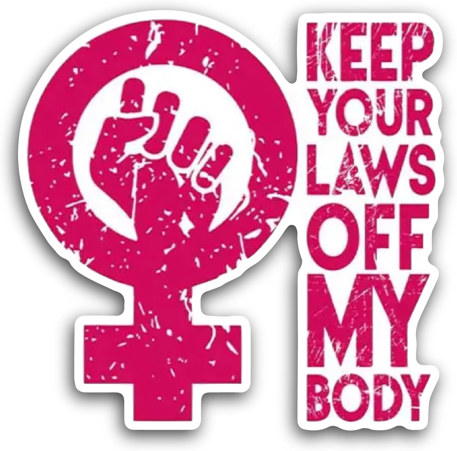 2 (Pieces) 3" and 5" Keep Your Laws Off My Body Text Sticker, Waterproof Vinyl Decals for Many Purpose Like Cars, Trucks, Laptops, Phones, Windows and More