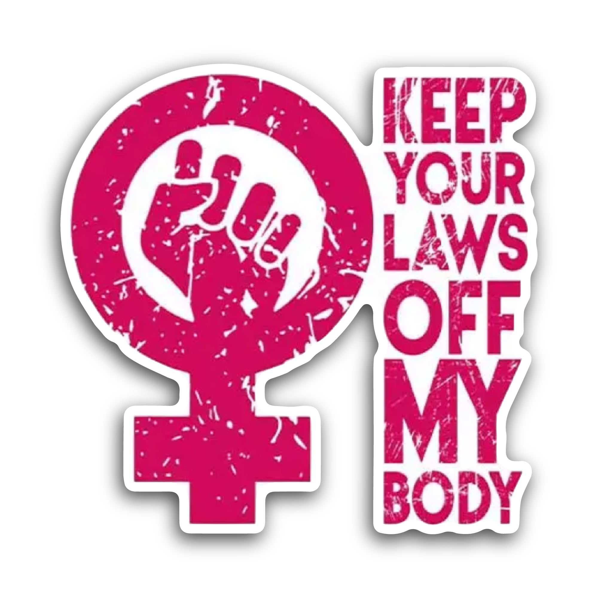 2 (Pieces) 3" and 5" Keep Your Laws Off My Body Text Sticker, Waterproof Vinyl Decals for Many Purpo