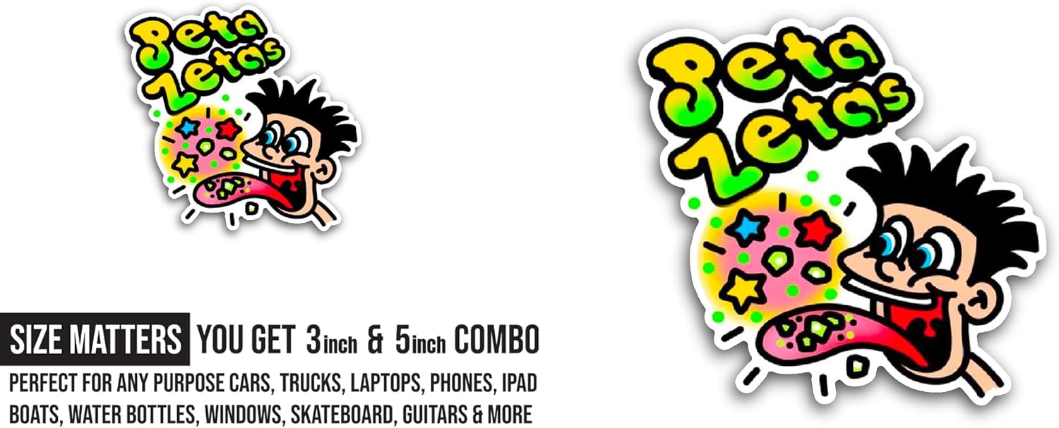 2 (Pieces) 3" and 5" Peta Z3tas Sticker, Waterproof Vinyl Decals for Many Purpose Like Cars, Trucks, Laptops, Phones, Windows and More