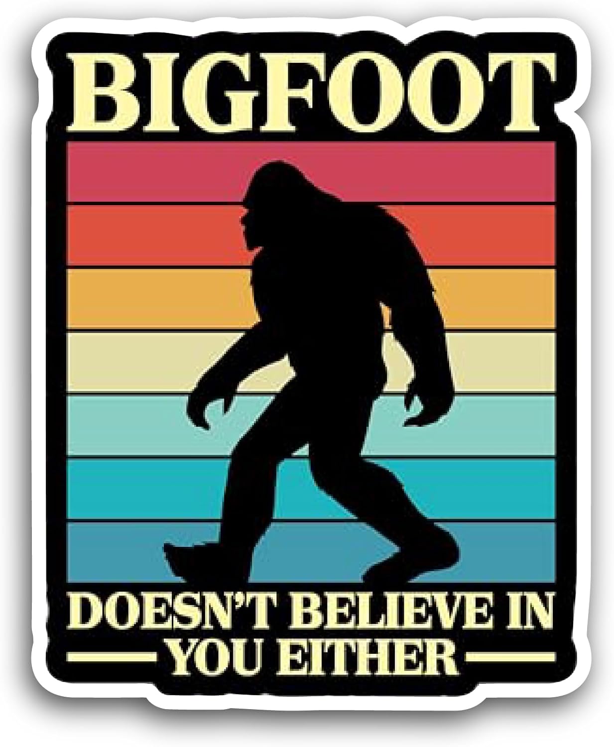 2 (Pieces) 3" and 5" Bigfoot Text With Yeti Sticker, Waterproof Vinyl Decals for Many Purpose Like Cars, Trucks, Laptops, Phones, Windows and More