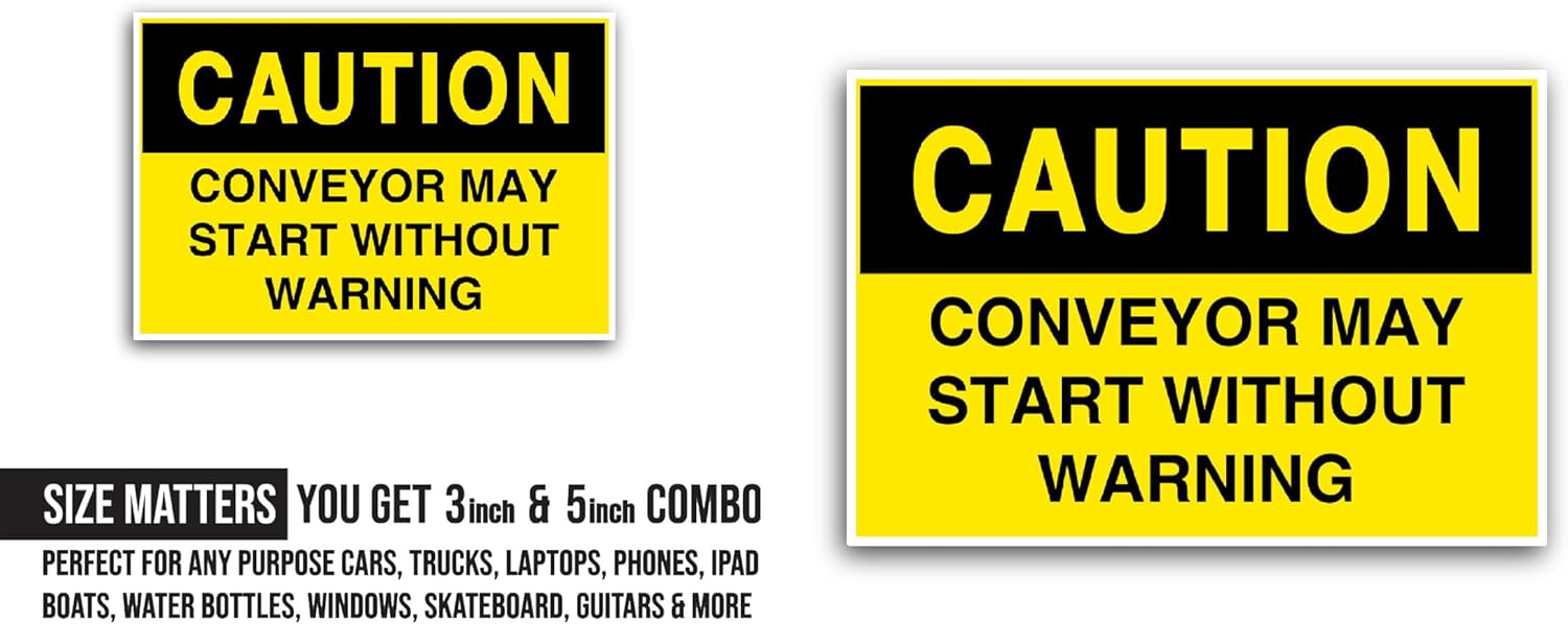 2 (Pieces) 3" and 5" Conveyor Starts Sticker, Waterproof Vinyl Decals for Many Purpose Like Cars, Trucks, Laptops, Phones, Windows and More