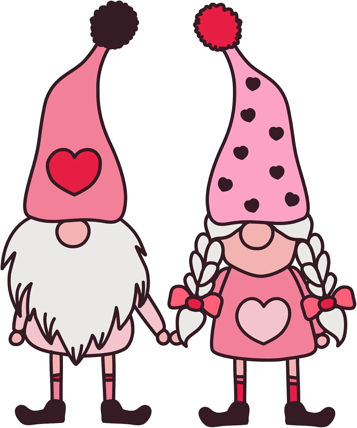 Inspirational Quote Valentines Day Gnome Couple Love Motivational Sticker Vinyl Decal Motivation Stickers- 5" Vinyl Sticker Waterproof