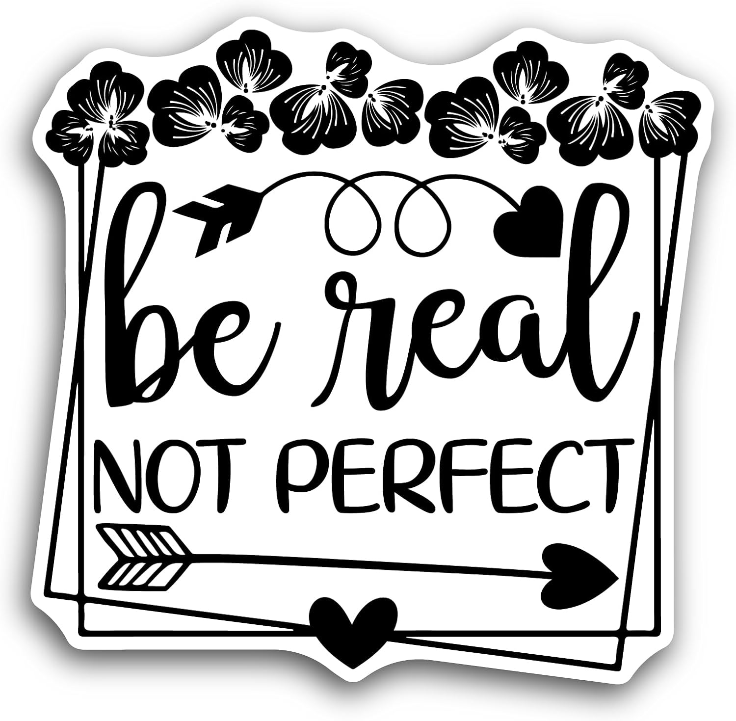 2 (Pieces) 3" and 5"Be Real not Perfect Sticker, Waterproof Vinyl Decals for Many Purpose Like Cars, Trucks, Laptops, Phones, Windows and More