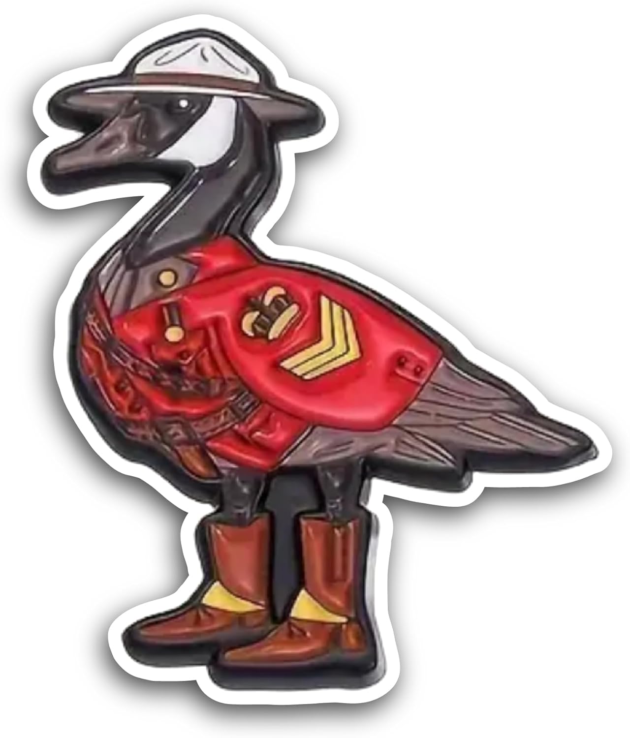 2 (Pieces) 3" and 5" Goose Wearing Hat Sticker, Waterproof Vinyl Decals for Many Purpose Like Cars, Trucks, Laptops, Phones, Windows and More