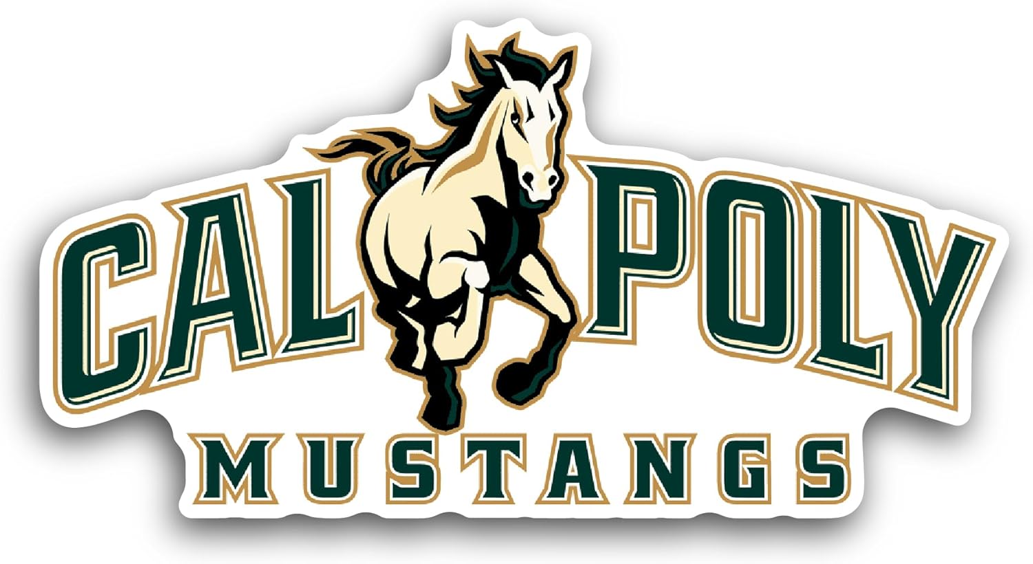 2 (Pieces) 3" and 5" C@l P0ly Mustangs Sticker, Waterproof Vinyl Decals for Many Purpose Like Cars, Trucks, Laptops, Phones, Windows and More