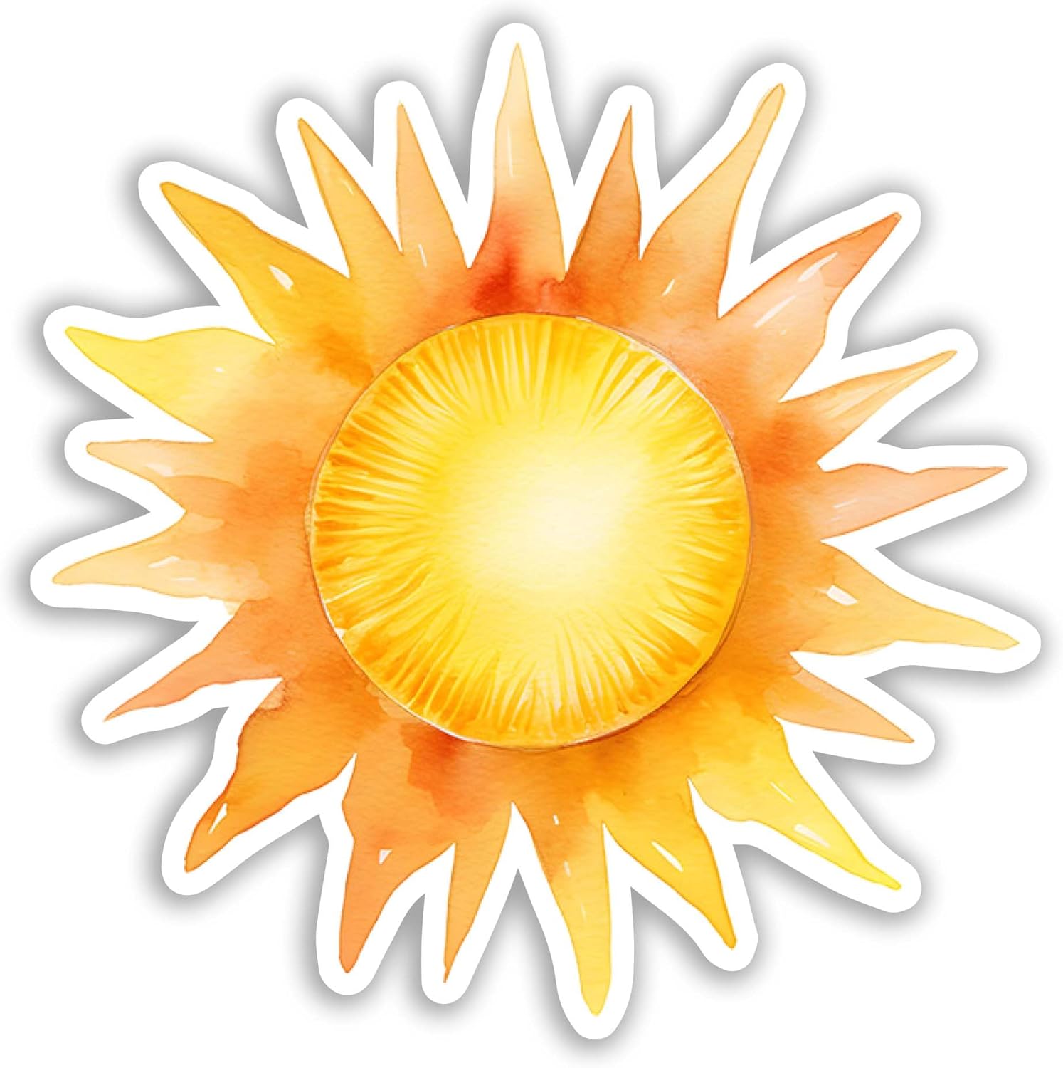 2 (Pieces) 3" and 5" Full Sun Sticker, Waterproof Vinyl Decals for Many Purpose Like Cars, Trucks, Laptops, Phones, Windows and More