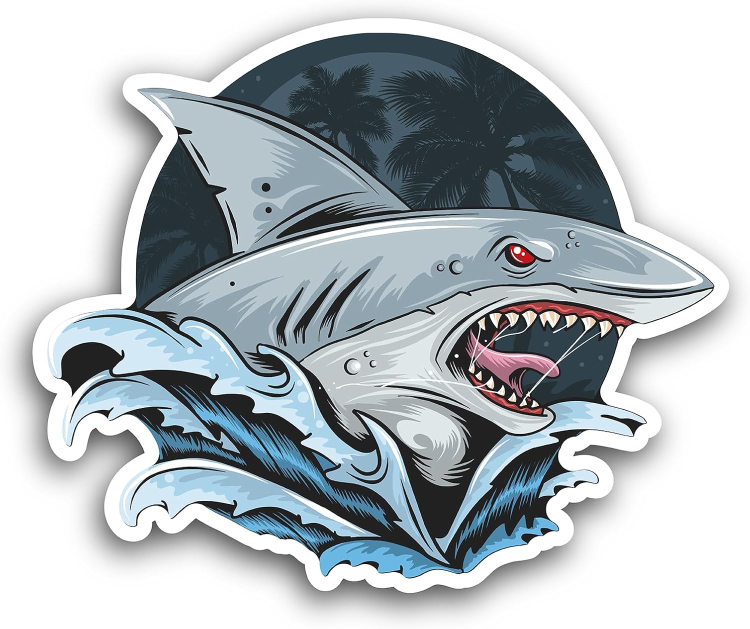 2 (Pieces) 3" and 5" Shark Sticker, Waterproof Vinyl Decals for Many Purpose Like Cars, Trucks, Laptops, Phones, Windows and More