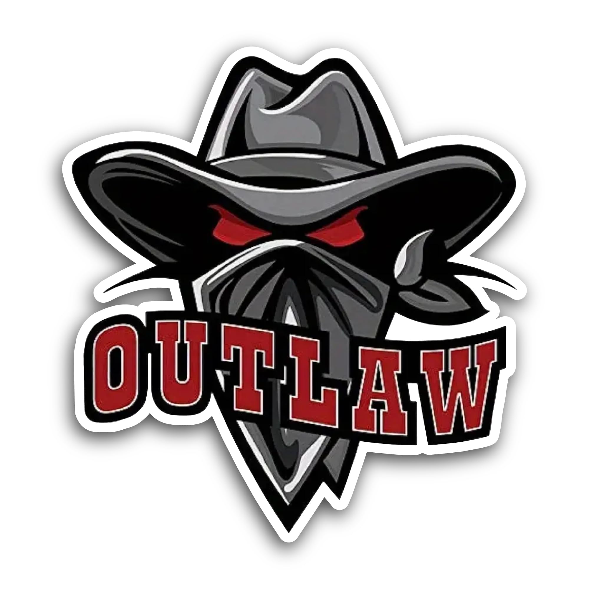 2 (Pieces) 3" and 5" Outlaw Sticker, Waterproof Vinyl Decals for Many Purpose Like Cars, Trucks, Lap