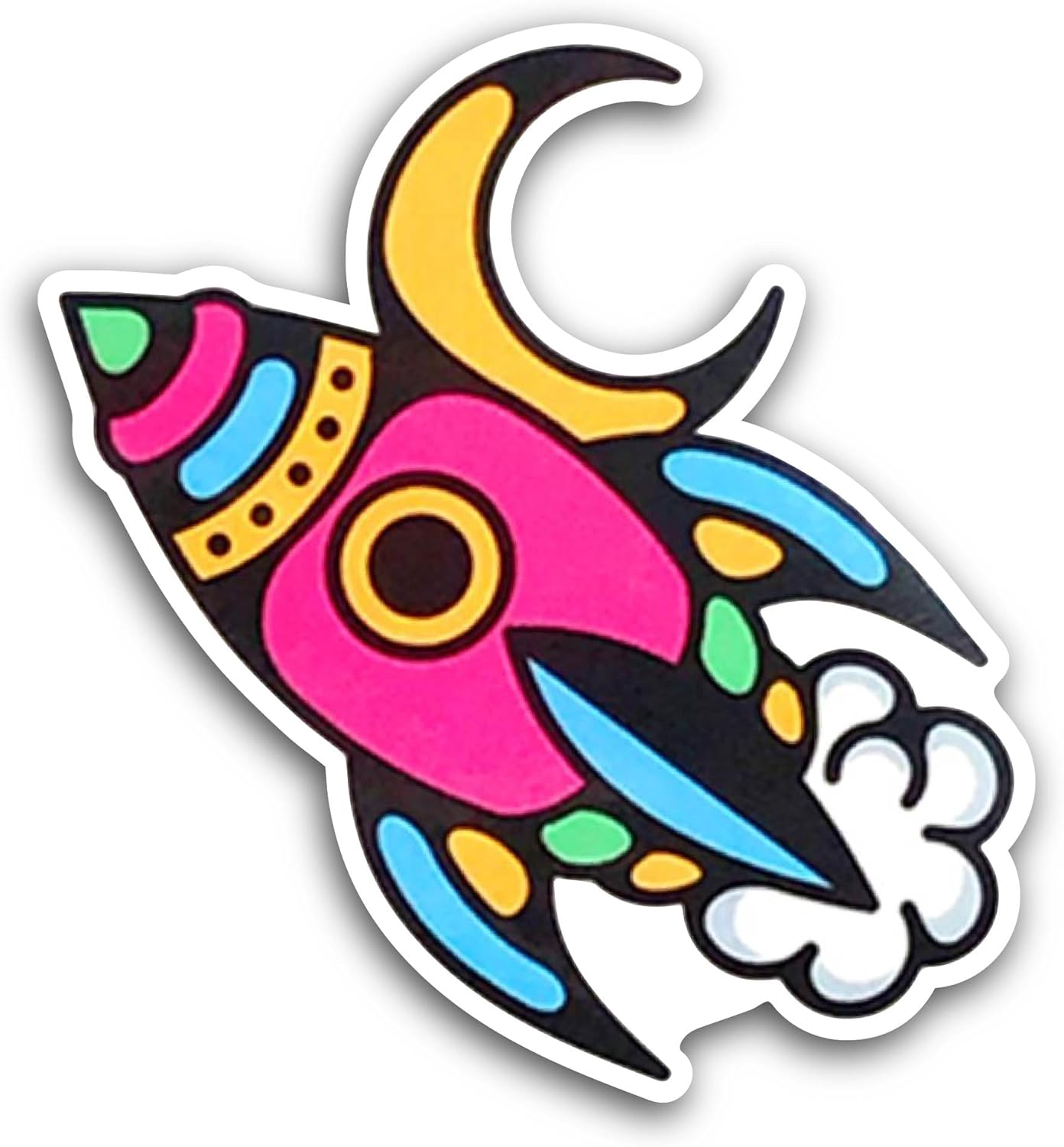 2 (Pieces) 3" and 5" Rocket Sticker, Waterproof Vinyl Decals for Many Purpose Like Cars, Trucks, Laptops, Phones, Windows and More