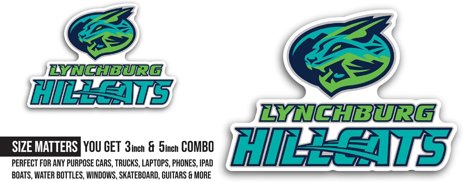 2 (Pieces) 3" and 5" Lynchburg H1llcats Sticker, Waterproof Vinyl Decals for Many Purpose Like Cars, Trucks, Laptops, Phones, Windows and More