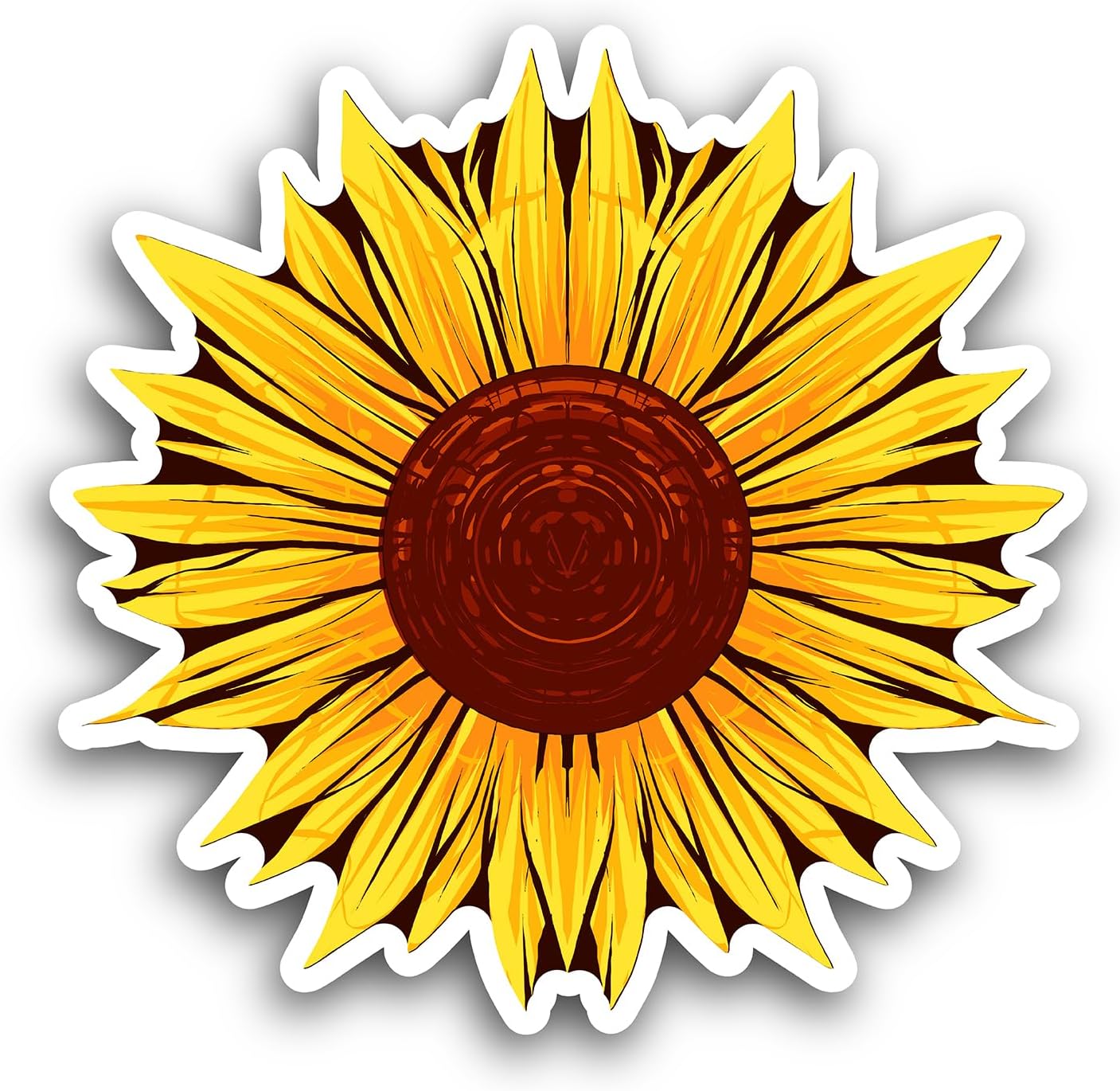2 (Pieces) 3" and 5" Sunflower Vinyl Decals Sticker, Waterproof Vinyl Decals for Many Purpose Like Cars, Trucks, Laptops, Phones, Windows and More