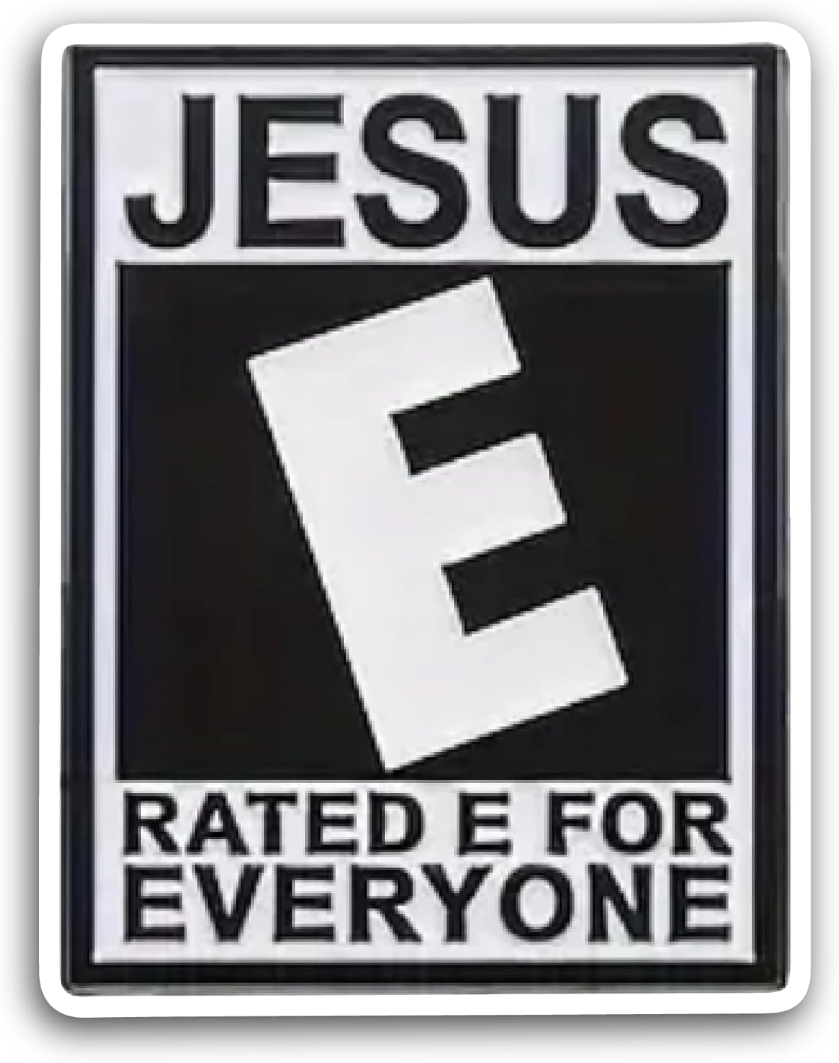 2 (Pieces) 3" and 5" Rated E for Everyone Sticker, Waterproof Vinyl Decals for Many Purpose Like Cars, Trucks, Laptops, Phones, Windows and More