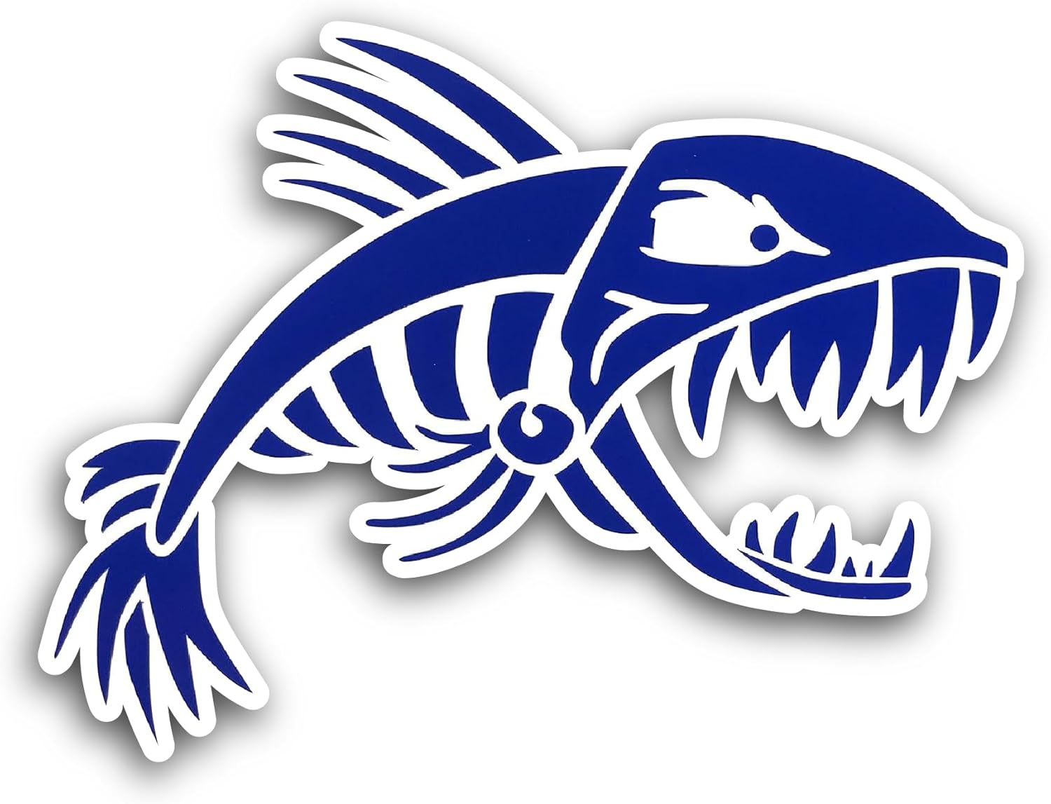 2 (Pieces) 3" and 5" Skeleton Fish Sticker, Waterproof Vinyl Decals for Many Purpose Like Cars, Trucks, Laptops, Phones, Windows and More