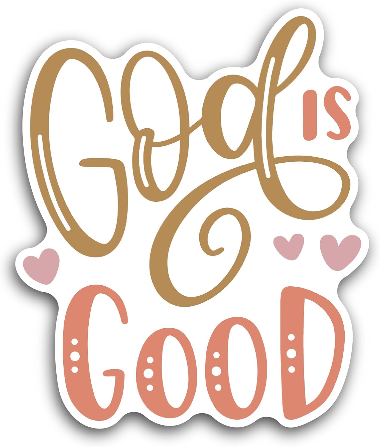 2 (Pieces) 3" and 5" God is Good Sticker, Waterproof Vinyl Decals for Many Purpose Like Cars, Trucks, Laptops, Phones, Windows and More