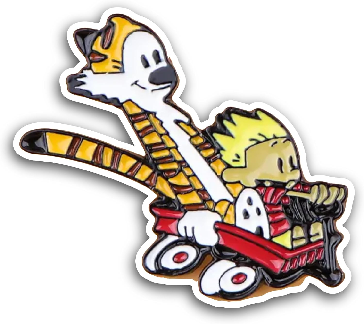 2 (Pieces) 3" and 5" Tiger with Boy Sticker, Waterproof Vinyl Decals for Many Purpose Like Cars, Trucks, Laptops, Phones, Windows and More