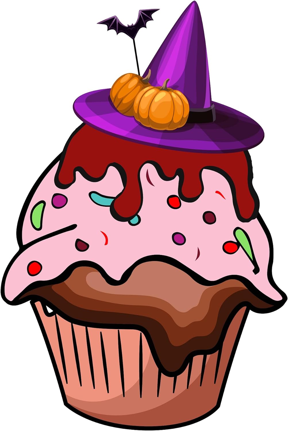 Inspirational Quote Halloween Cupcake with Yellow Cream and Purple hat Motivational Sticker Vinyl Decal Motivation Stickers- 5" Vinyl Sticker Waterproof