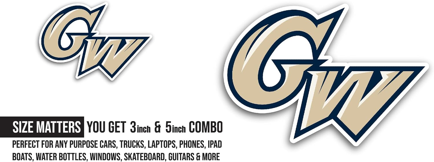 2 (Pieces) 3" and 5" George Washington C0lonials Sticker, Waterproof Vinyl Decals for Many Purpose Like Cars, Trucks, Laptops, Phones, Windows and More