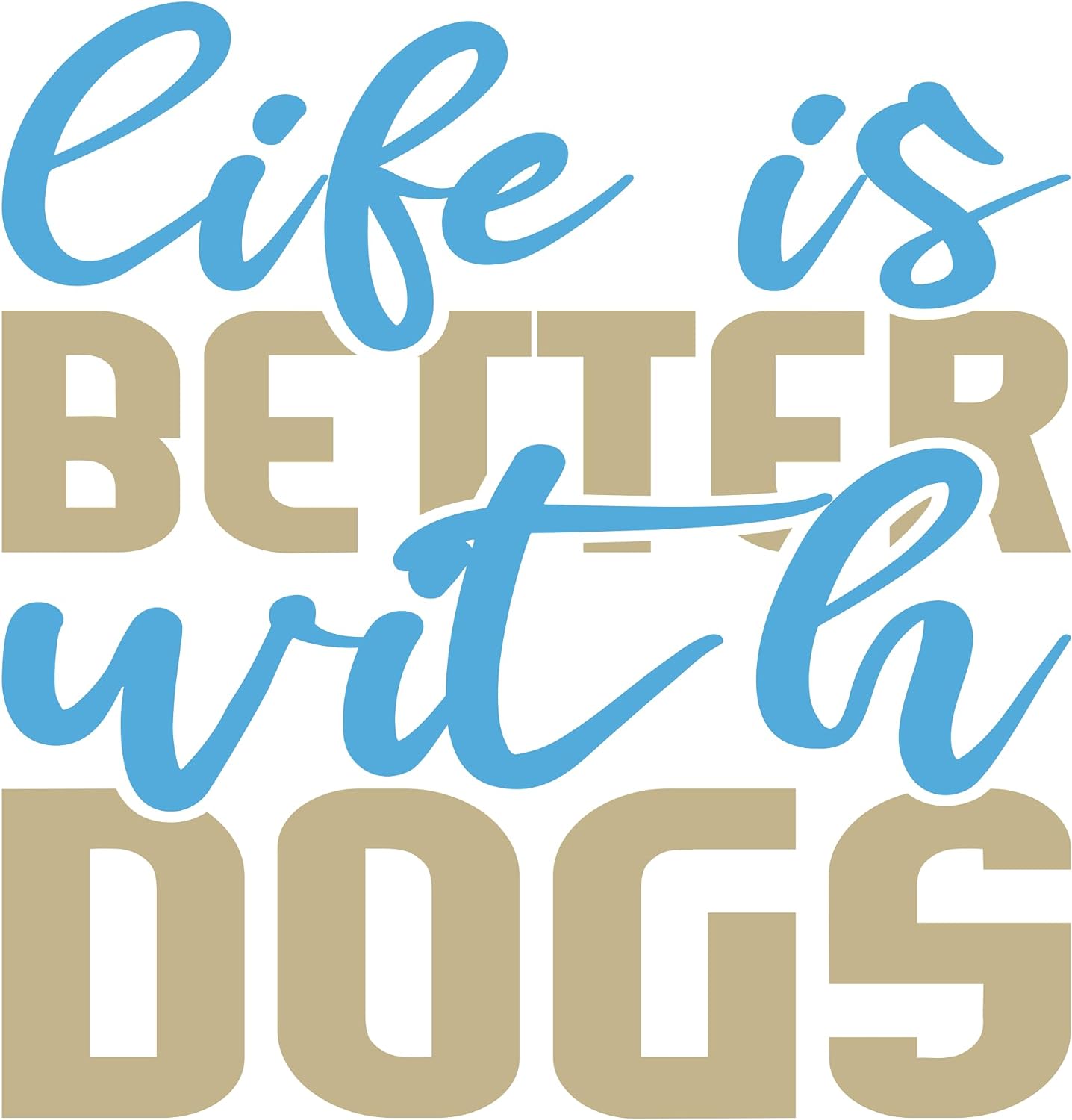 Inspirational Quote "Life is Better with Dogs" Motivational Sticker Vinyl Decal Motivation Stickers- 5" Vinyl Sticker Waterproof