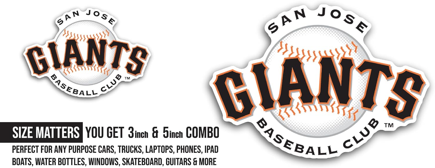2 (Pieces) 3" and 5" San J0se G1ants Logo Sticker, Waterproof Vinyl Decals for Many Purpose Like Cars, Trucks, Laptops, Phones, Windows and More