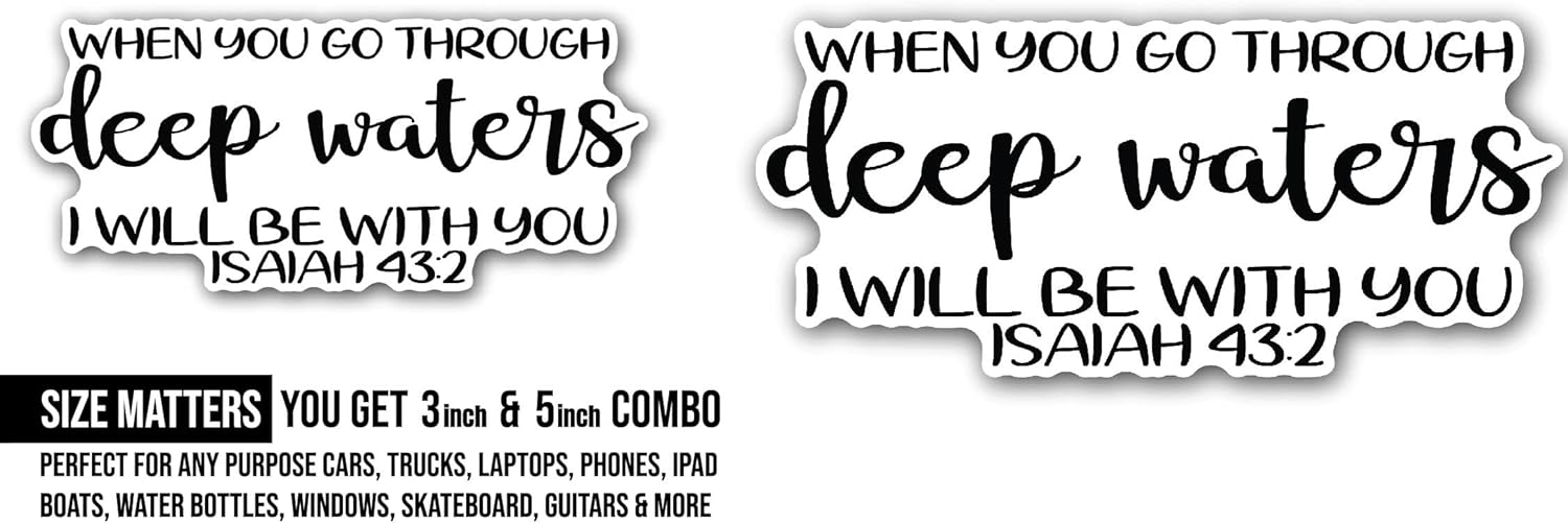2 (Pieces) 3" and 5" When You Go Through Sticker, Waterproof Vinyl Decals for Many Purpose Like Cars, Trucks, Laptops, Phones, Windows and More
