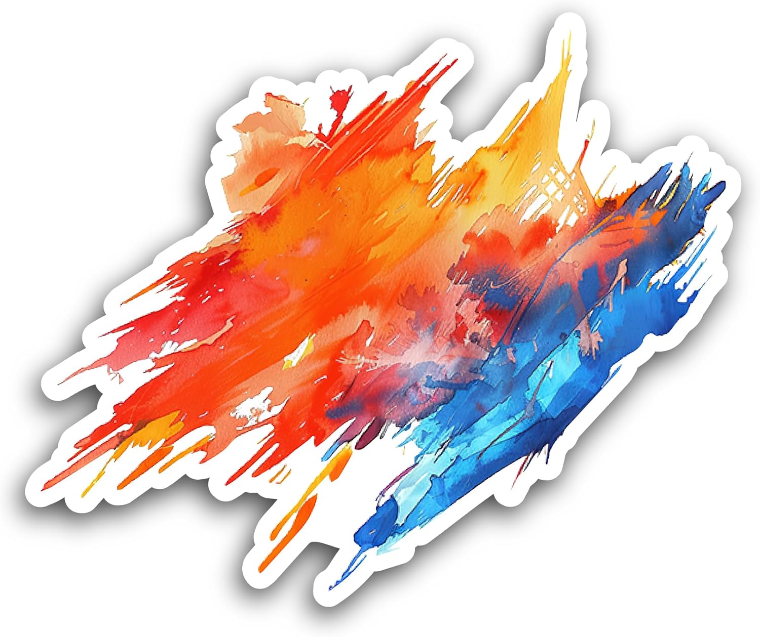2 (Pieces) 3" and 5" Colorful Brush Stroke Sticker, Waterproof Vinyl Decals for Many Purpose Like Cars, Trucks, Laptops, Phones, Windows and More
