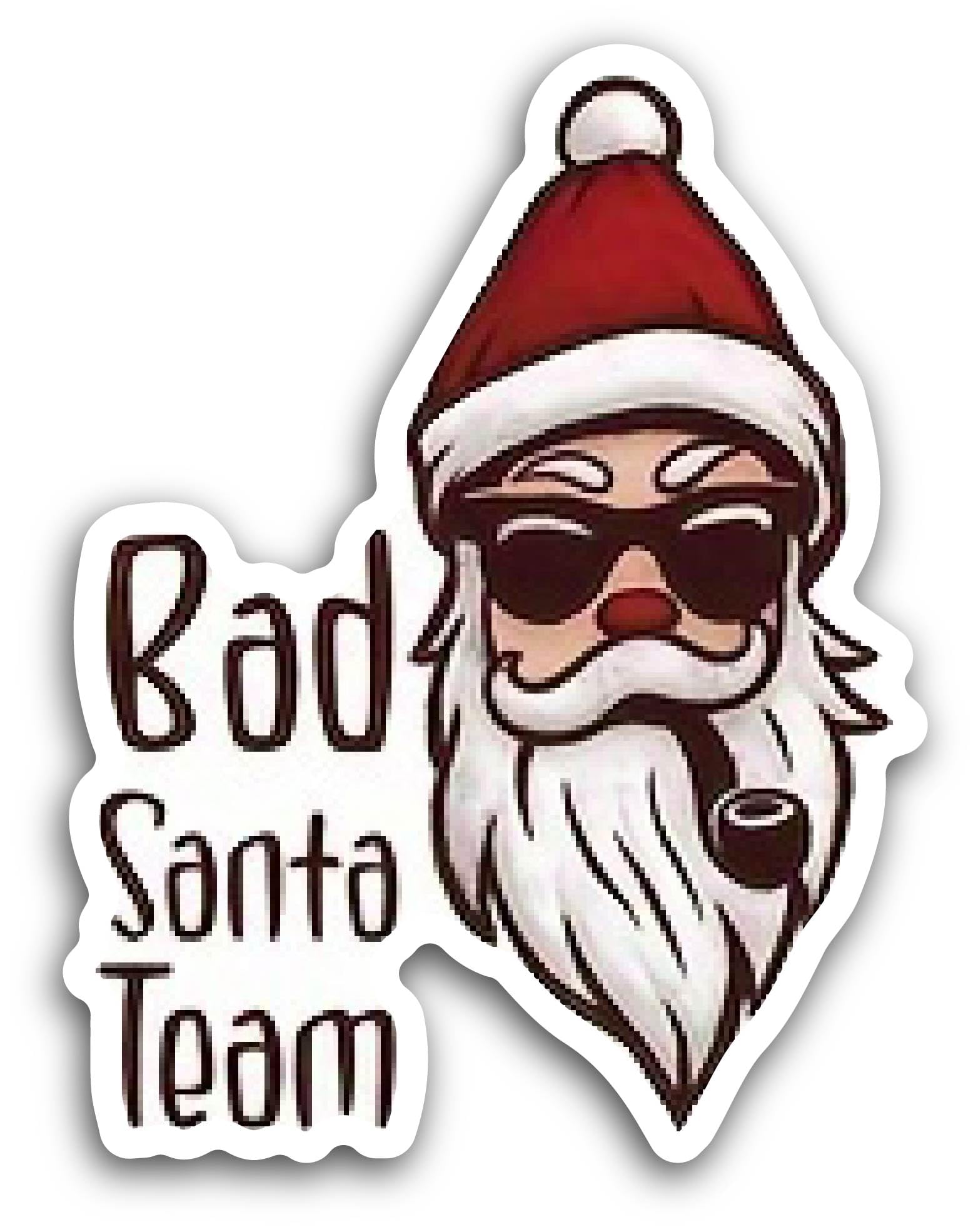 2 (Pieces) 3" and 5" Bad Santa Sticker, Waterproof Vinyl Decals for Many Purpose Like Cars, Trucks, 