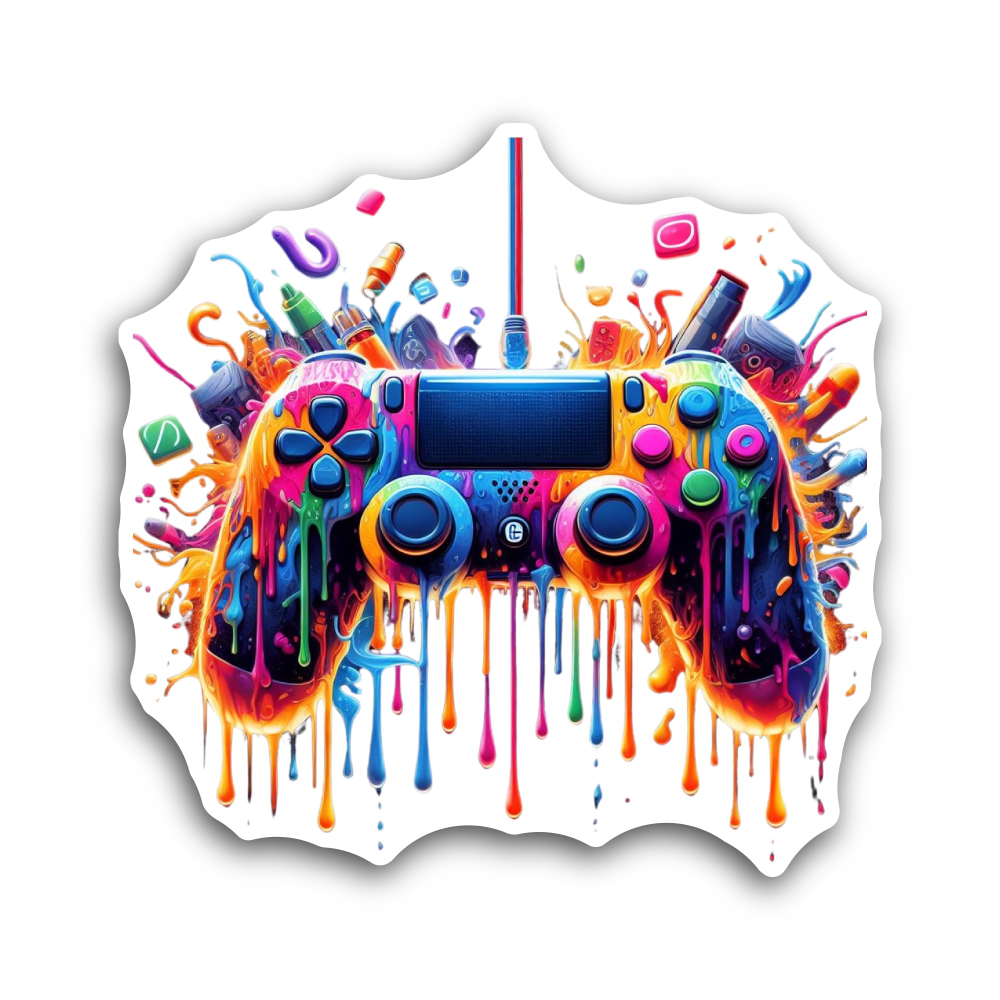 2 (Pieces) 3" and 5" Video Game Controller Sticker, Waterproof Vinyl Decals for Many Purpose Like Ca