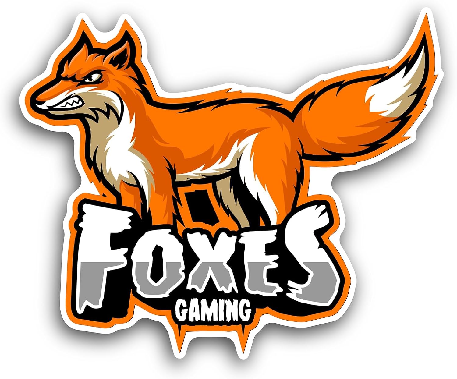 2 (Pieces) 3" and 5" Foxes Gaming Logo Sticker, Waterproof Vinyl Decals for Many Purpose Like Cars, Trucks, Laptops, Phones, Windows and More